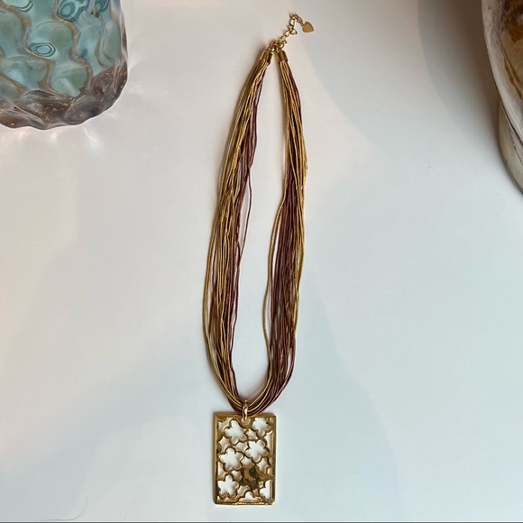 Floral Statement Necklace on Multi Cords - Picture 3 of 12